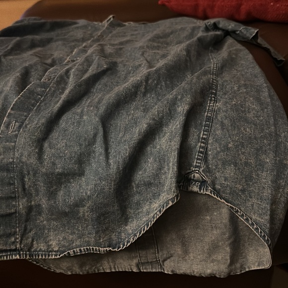 Denim button down collared tee - Picture 2 of 4